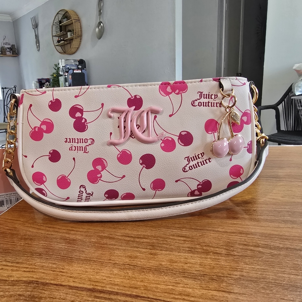 Juicy Couture Pink and White Cherry Shoulder Bag